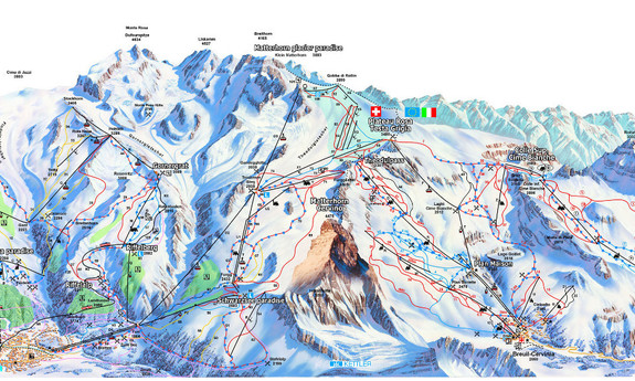 Náhled skimapy areálu Zermatt - Cervinia