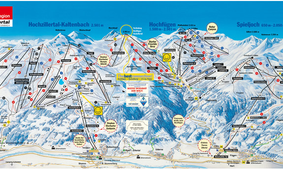 Náhled skimapy areálu Hochfügen - Hochzillertal