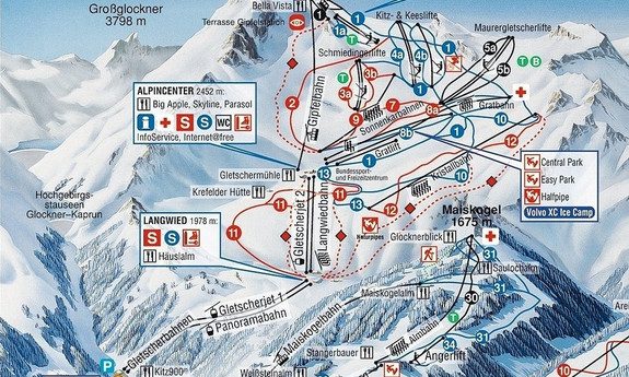 Náhled skimapy areálu Kitzsteinhorn