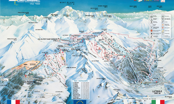 Náhled skimapy areálu La Thuile- La Rosiere (Espace San Bernardo)