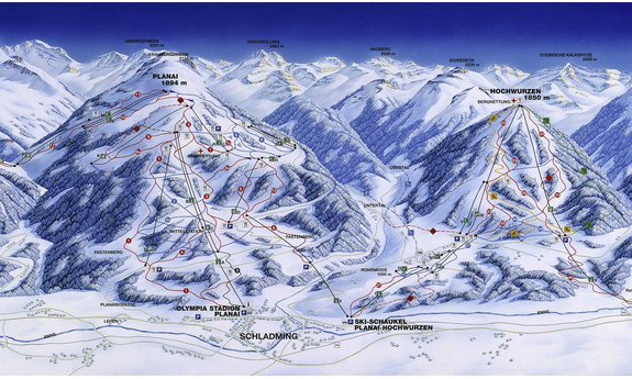 Náhled skimapy areálu Planai / Hochwurzen