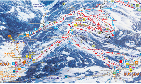 Náhled skimapy areálu Dachstein West