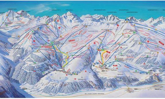 Náhled skimapy areálu Serfaus Fiss Ladis