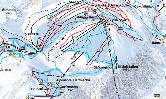 Náhled skimapy areálu Silvretta Montafon