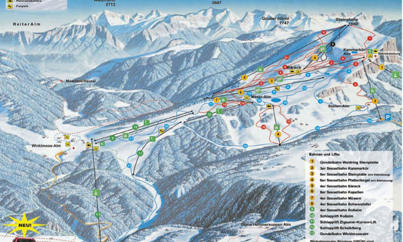 Náhled skimapy areálu Winklmoos - Steinplatte